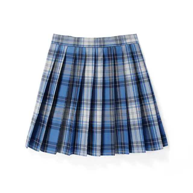 Wear King Half length Short Uniform Skirt Blue And White Checkered - Shop at LoveMi