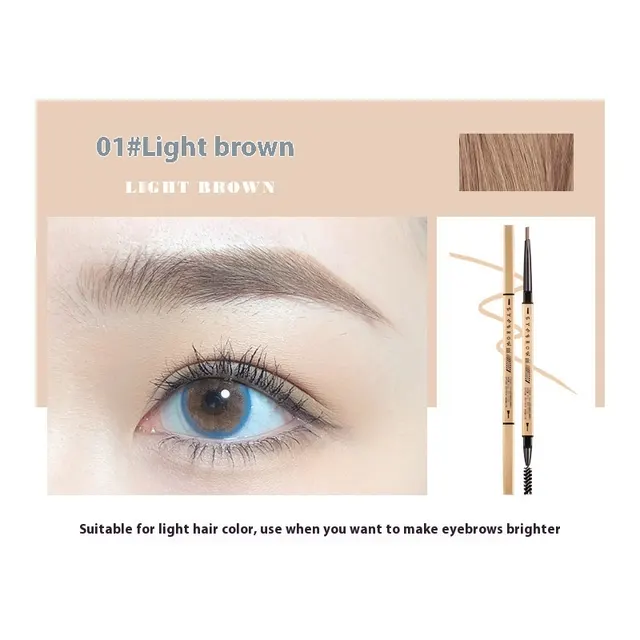 Small Gold Chopsticks Ultra fine Eyebrow Pencil Discoloration Resistant Natural Ultra fine 1 Light Brown - Shop at LoveMi