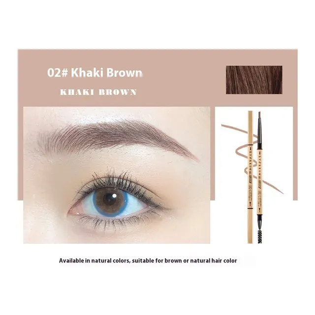 Small Gold Chopsticks Ultra fine Eyebrow Pencil Discoloration Resistant Natural Ultra fine 2 Kaki Brown - Shop at LoveMi