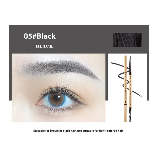 Small Gold Chopsticks Ultra fine Eyebrow Pencil Discoloration Resistant Natural Ultra fine 5 Black - Shop at LoveMi