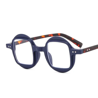 Personality Trend Fashion Plain Glasses Color Matching Sunglasses C10 Blue Frame Leopard Feet - Shop at LoveMi