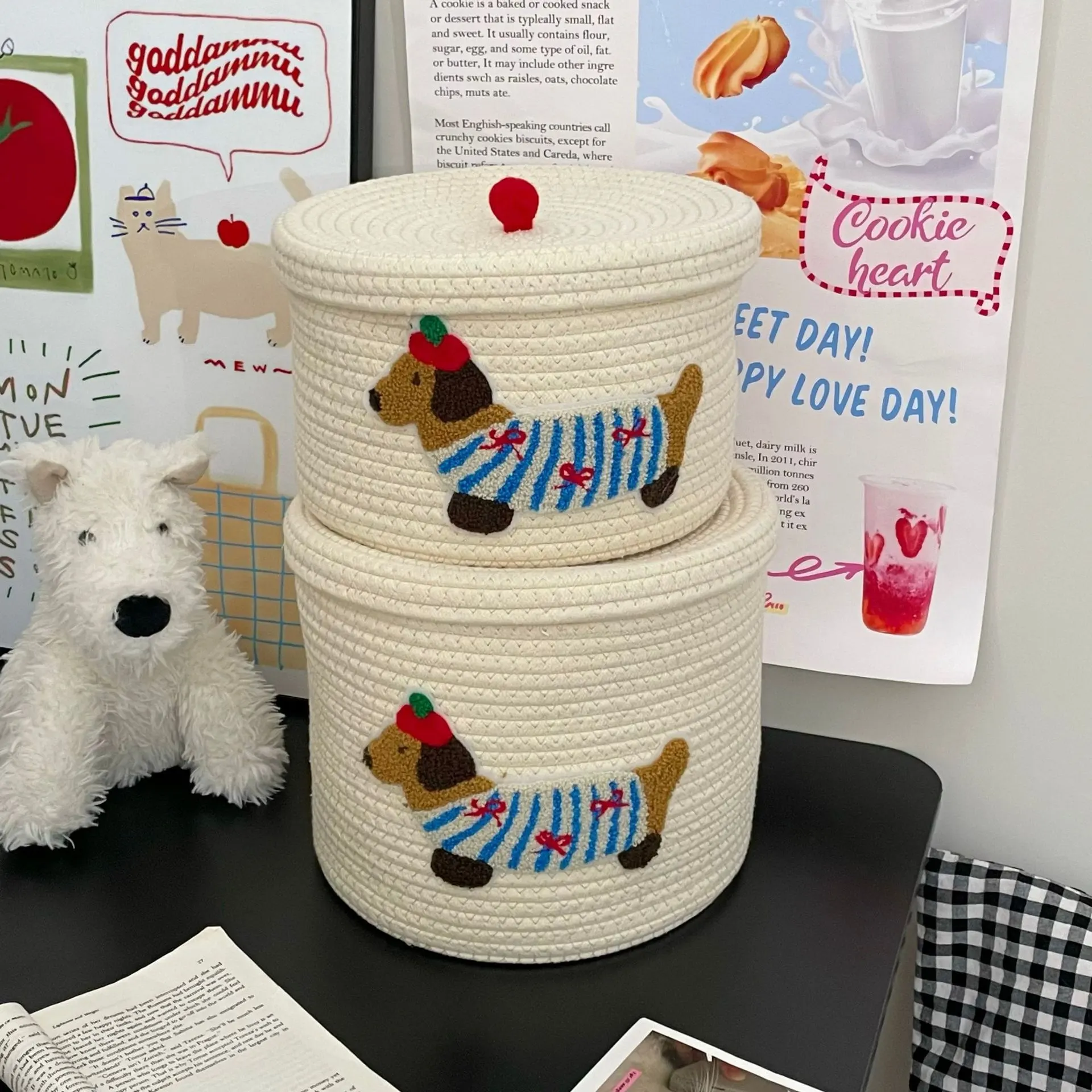 Cute Cotton Thread Woven Storage Basket - Model 8