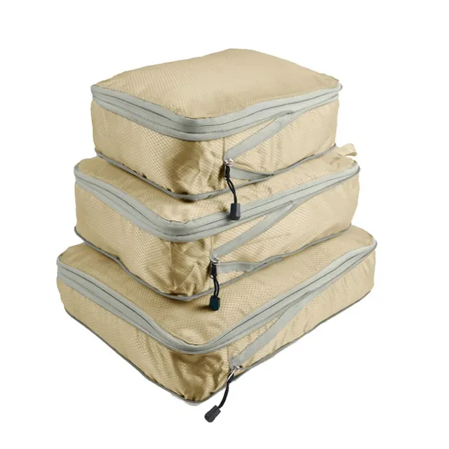 Nylon Compression Storage Bag Waterproof Portable Travel Beige - Shop at LoveMi
