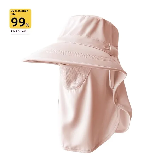 All round Sun Protection Hat Breathable Face Mask Pink - Shop at LoveMi