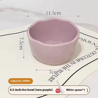 Ceramic Rice Bowl Yogurt Bowl Underglaze Tableware Dai Purple - Shop at LoveMi