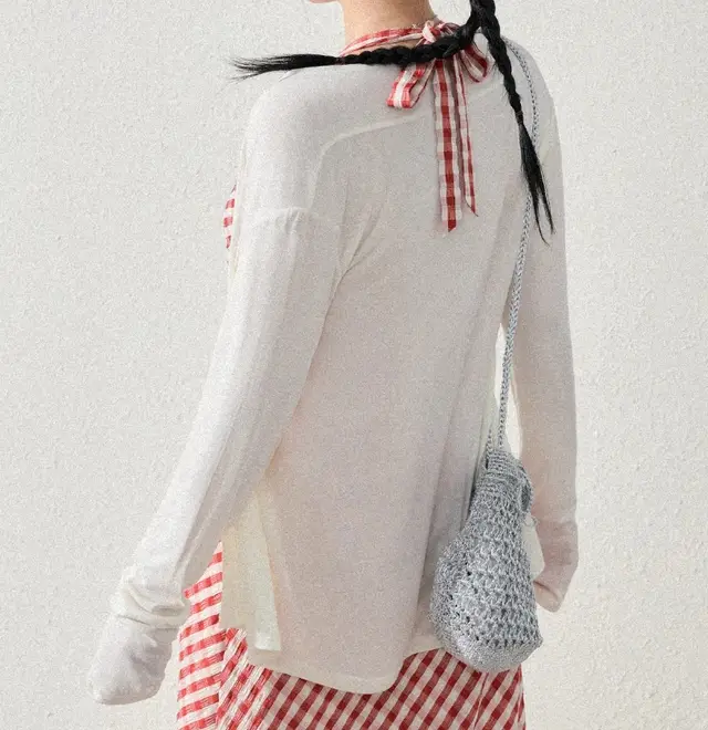 Retro Plaid Slimming Sense Of Design Dress White Cardigan - Shop at LoveMi
