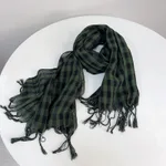 Cotton And Linen Green Plaid
