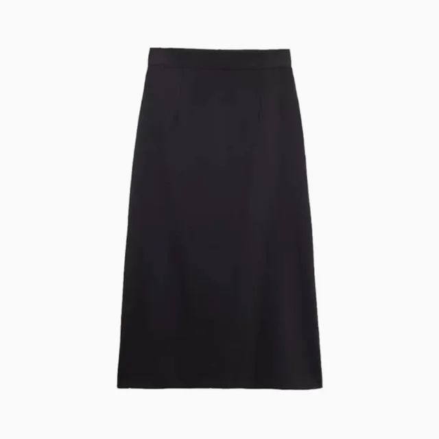 Back Slit Straight Tube Slimming High Waist Black Long Skirt Black - Shop at LoveMi