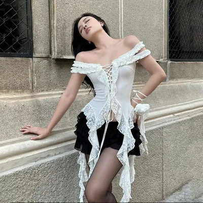 New Women's Sexy Pure Desire Style Slim T shirt White - Shop at LoveMi