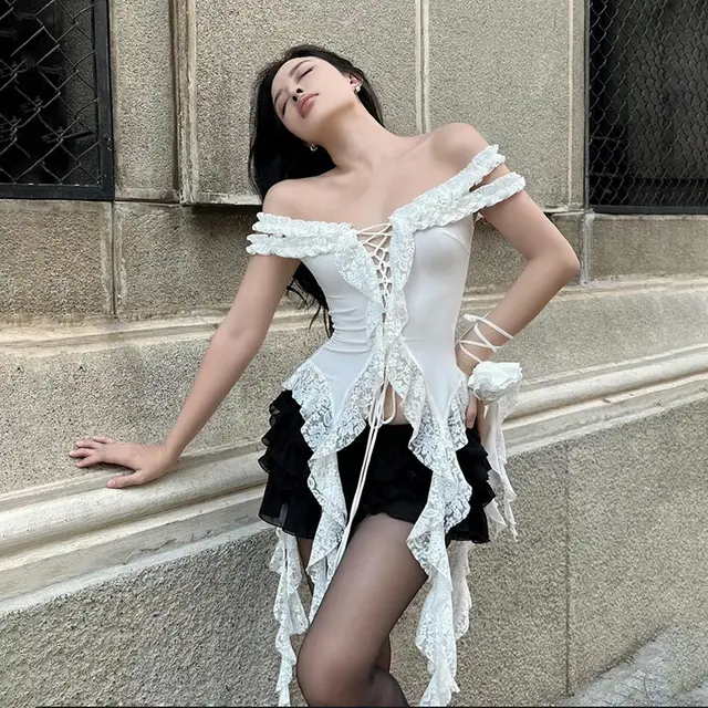 New Women's Sexy Pure Desire Style Slim T shirt White - Shop at LoveMi