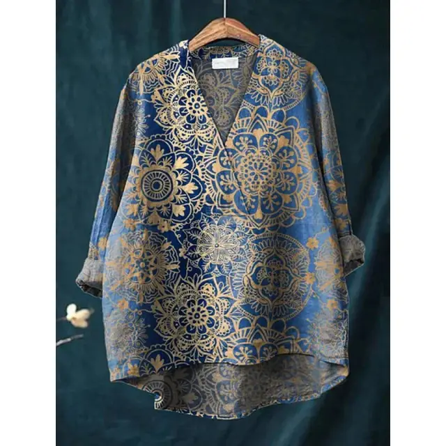 Autumn Collarless Long sleeved Women's Shirt Long Sweater Casual Shirt Style 1 - Shop at LoveMi