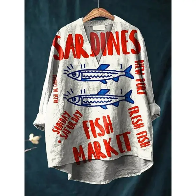 Autumn Collarless Long sleeved Women's Shirt Long Sweater Casual Shirt Style 3 - Shop at LoveMi