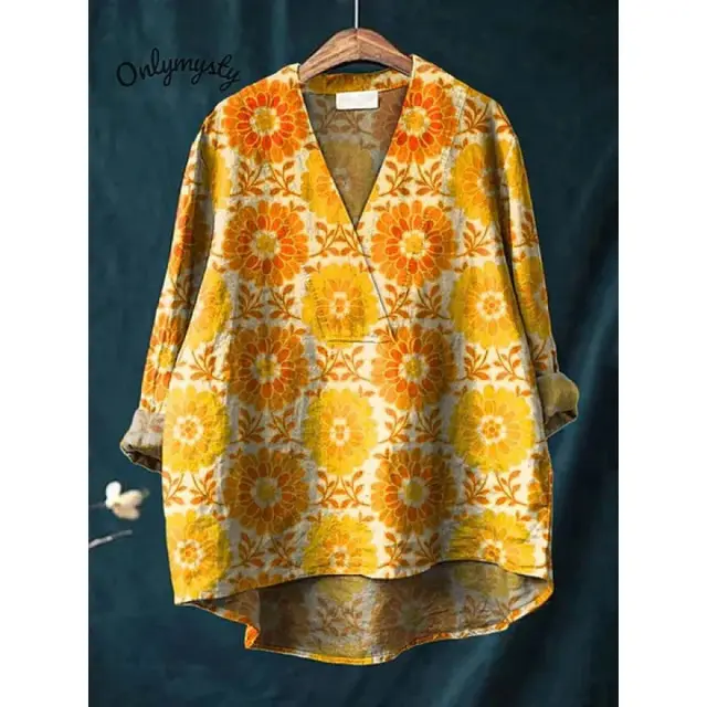 Autumn Collarless Long sleeved Women's Shirt Long Sweater Casual Shirt Style 4 - Shop at LoveMi