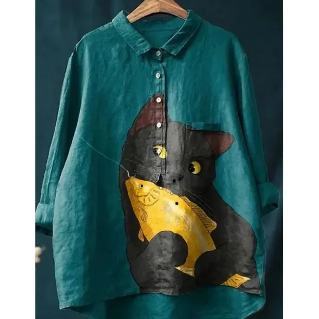 European And American Autumn Long sleeved Cardigan Printed Women's Shirt Zcs2 - Shop at LoveMi