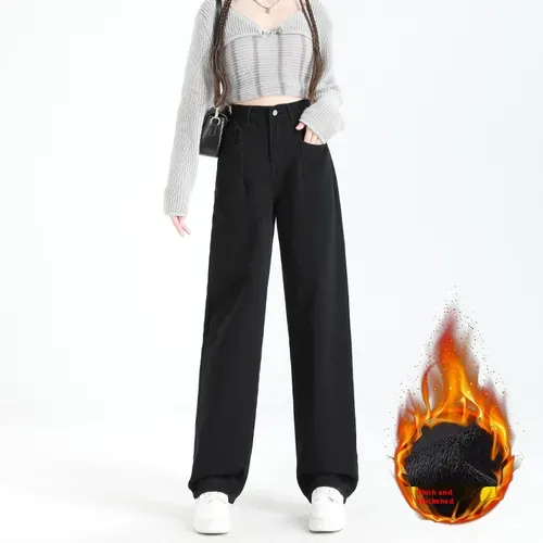 Black Ninth Pants Plus Velvet