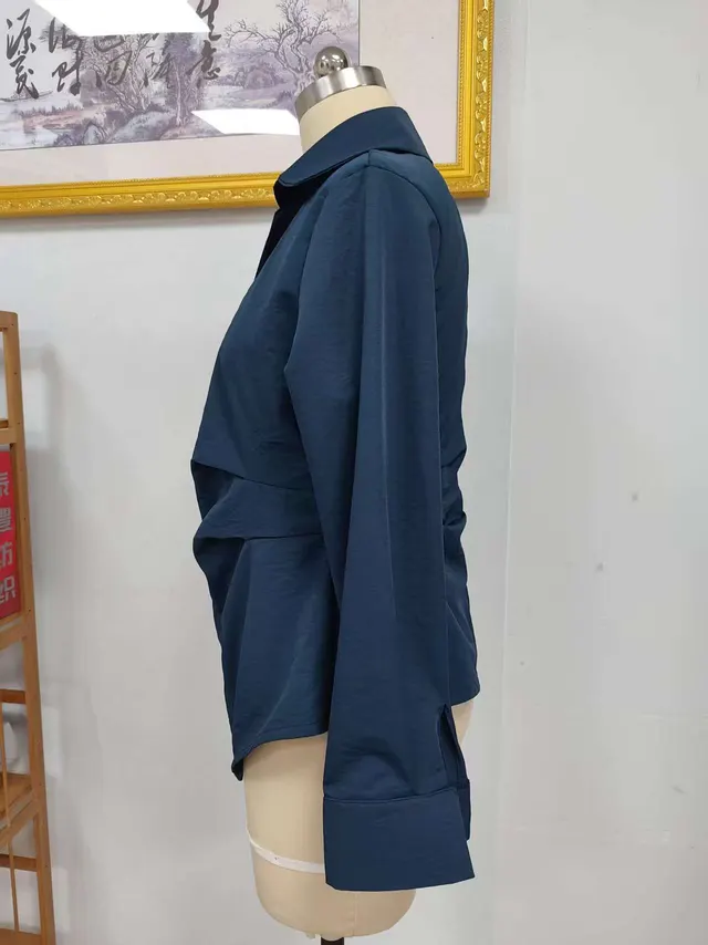 Fashionable New Waist tight Fashionable Irregular All match Short Top Navy Blue - Shop at LoveMi