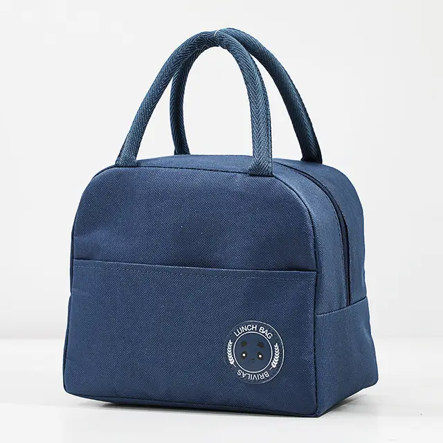 Large Capacity Portable Aluminum Foil Thickening Insulated Lunch Box Bag Navy Blue Bear - Shop at LoveMi