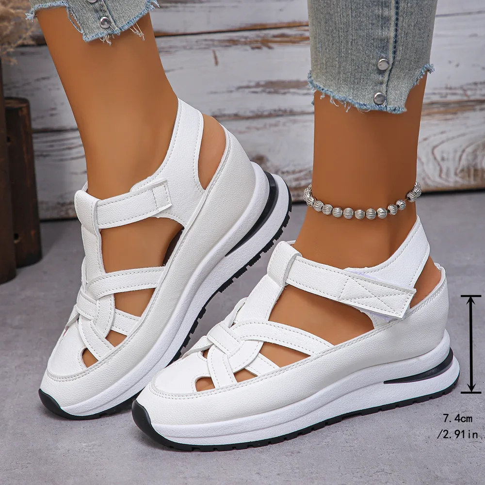 Wedge Roman Women's Magic Stick Shoes Platform Casual Shoes White - Shop at LoveMi