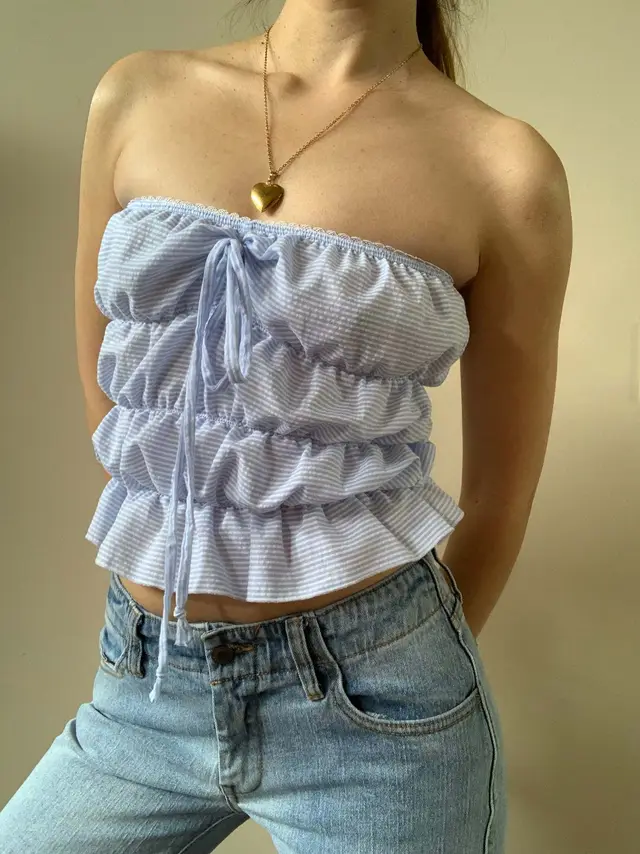 Street Fashion Tube Top Blue - Shop at LoveMi