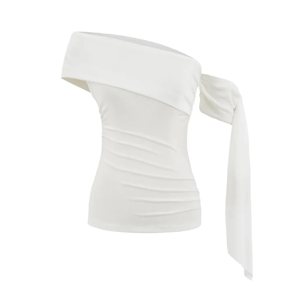 Short Slim Fit Slimming Waist Inner Wear American Midriff-baring Top - White