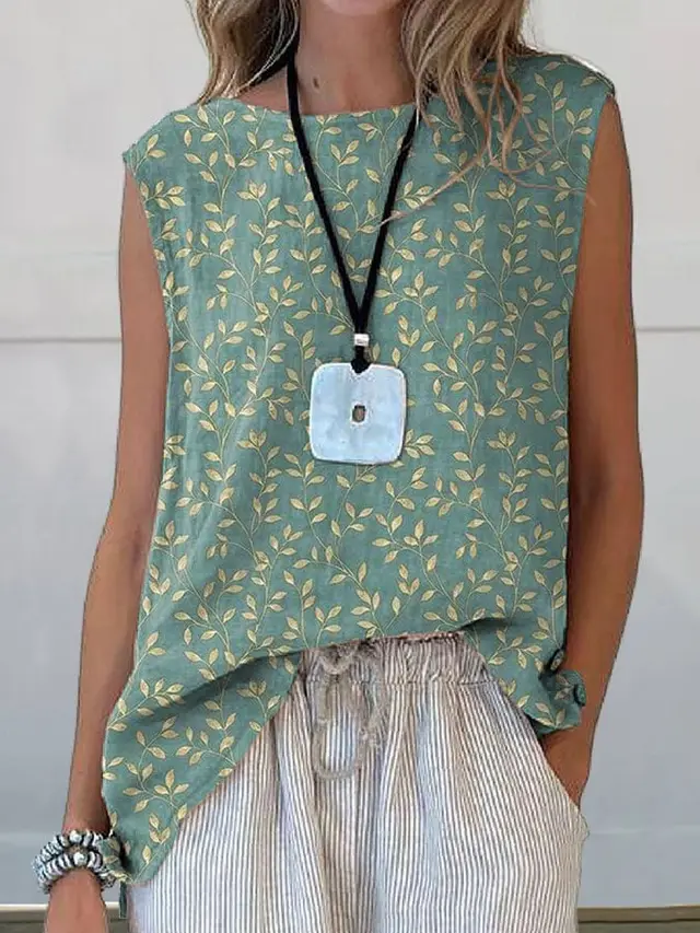 European And American Floral Cotton Linen Vest 3 Style - Shop at LoveMi