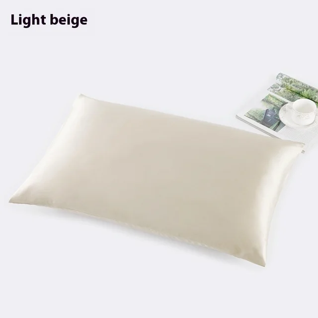 Plain Beauty Silk Hair Care Sleep Comfortable Thickened American Simple Double sided Silk Pillowcase Light Camel - Shop at LoveMi