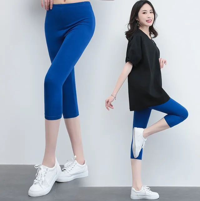 Summer Wear Solid Color Cropped Pants Blue - Shop at LoveMi