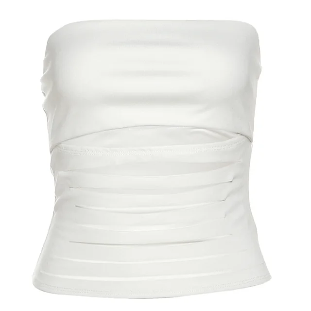 Solid Color Sexy Tube Top Vest White - Shop at LoveMi