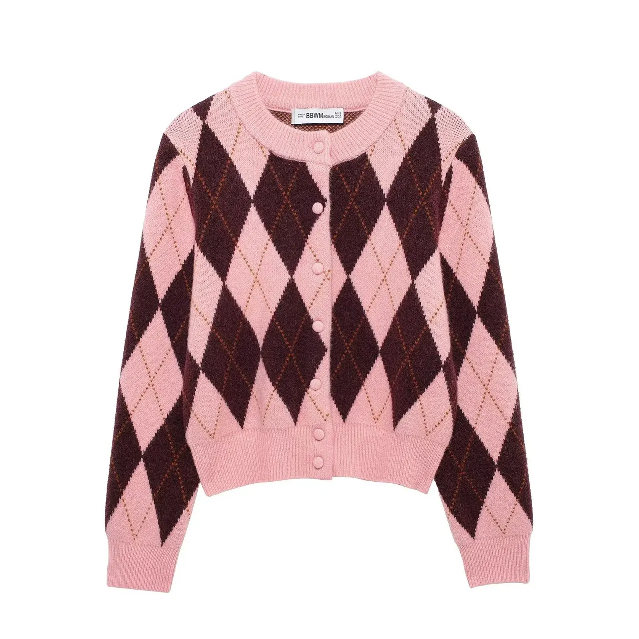 Women's Diamond Jacquard Coat - Print
