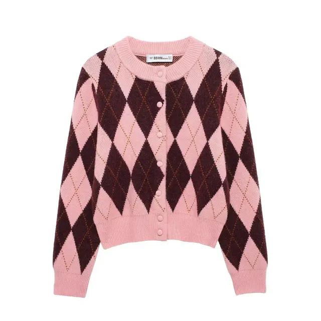 Women's Diamond Jacquard Coat Print - Shop at LoveMi