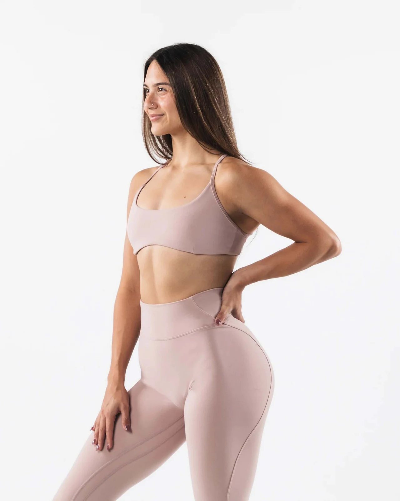 Workout Exercise Underwear Outdoor Running Beauty Back Nude Feel Yoga Clothes - Gz23115 Dusty Pink Top