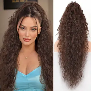 Grip Ponytail Fluffy Long Curly Hair Horse Tail Wig - 12C30Inch