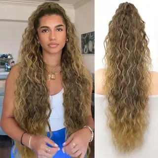 Grip Ponytail Fluffy Long Curly Hair Horse Tail Wig - T827M30Inch