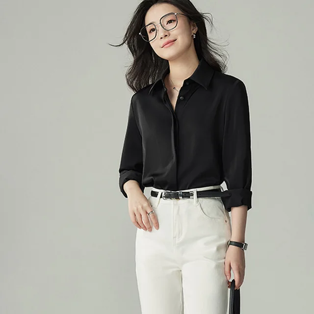 Drape Commuter Workwear Interview Shirt Black - Shop at LoveMi