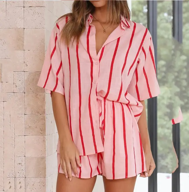 Shorts Loose Fashion Casual Suit Pink - Shop at LoveMi