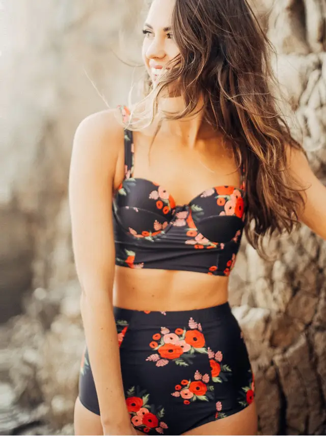 Bikini High Waist Print Hard Bag Split Swimsuit - Shop at LoveMi