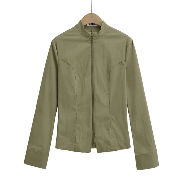 Lightweight Breathable Outdoor Sports Zipper Shirt Army Green - Shop at LoveMi