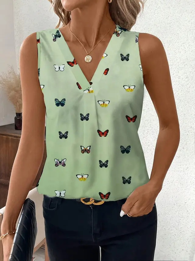 Women's Versatile Minimalist Printed Vest Wb32Rq250507Y028 - Shop at LoveMi