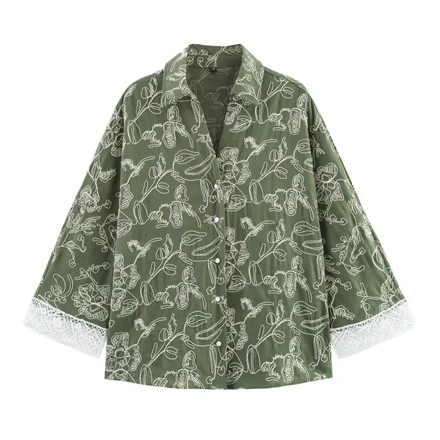 Embossed Lace Pants Foot Embroidery Shirt Hem Embroidery Top - Shop at LoveMi