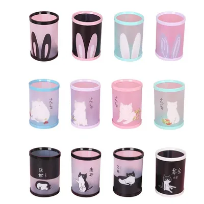 Desktop Office Storage Detachable Round Plastic Storage Cylinder Random Mixed Hair - Shop at LoveMi