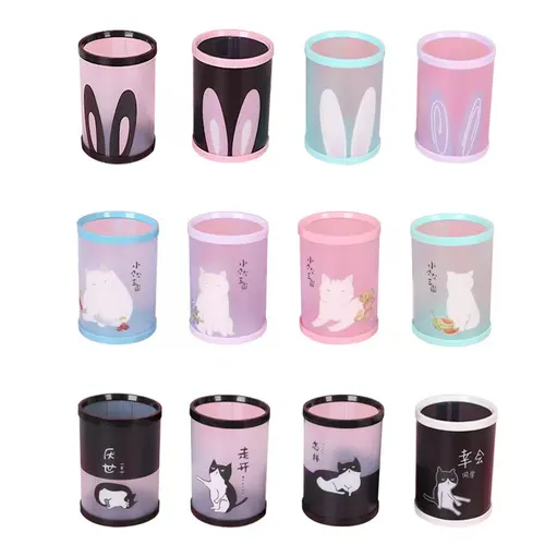Desktop Office Storage Detachable Round Plastic Storage Cylinder Random Mixed Hair - Shop at LoveMi