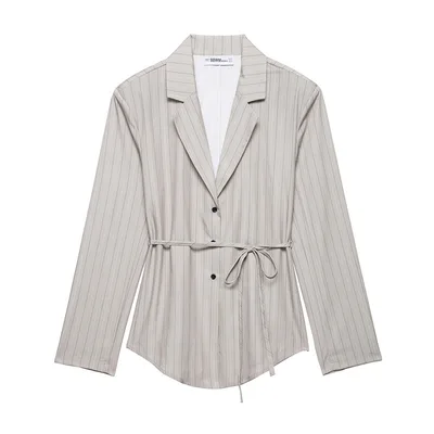 Thin Belt Striped Blazer Mini Shorts Top S - Shop at LoveMi