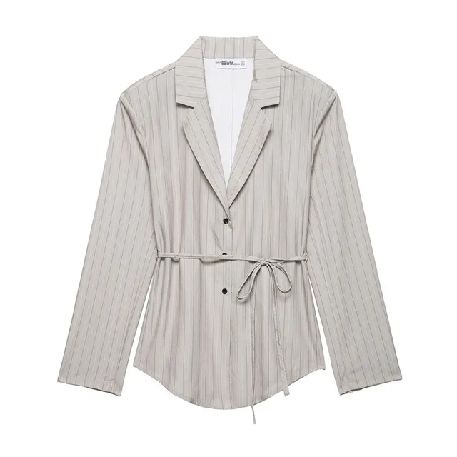 Thin Belt Striped Blazer Mini Shorts Top - Shop at LoveMi