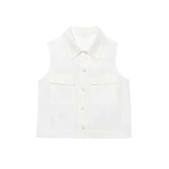 Pocket Decoration Vest With Belt Casual Shorts Top - Shop at LoveMi