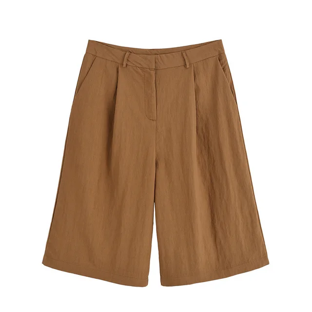 Half Sleeve Lace up Suit Jacket Linen Leisure Mid Waist Shorts Suit Pants - Shop at LoveMi