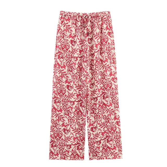 Summer Vacation Style Top Printed Wide Leg Pants Pants - Shop at LoveMi