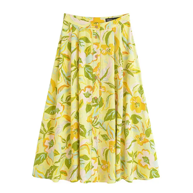 European And American Style Fashionable Simple Blended Printed Short Top Skirt - Shop at LoveMi
