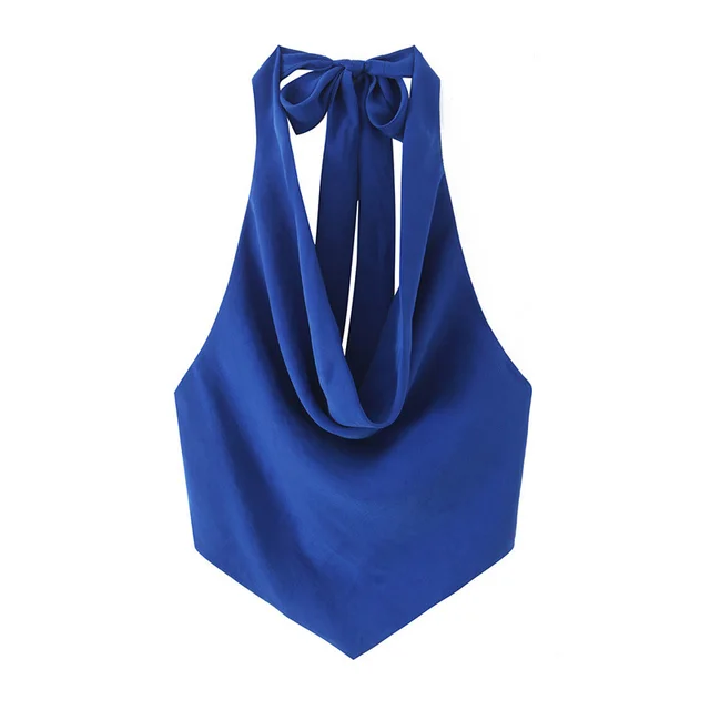 European And American Style Bowknot Decoration Hanging Collar Top Blue - Shop at LoveMi