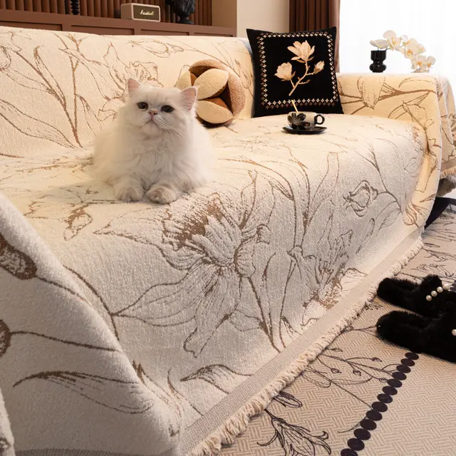 French Sofa Towel Cover Cloth Simple Modern Universal Autumn Coffee - Shop at LoveMi