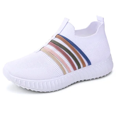 Women's Casual Shoes Breathable Mesh Surface Plus Size Soft Bottom Pumps White - Shop at LoveMi